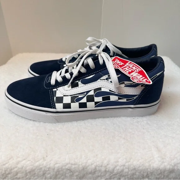 Vans Blue and White Checkered Sneakers - Picture 5 of 11